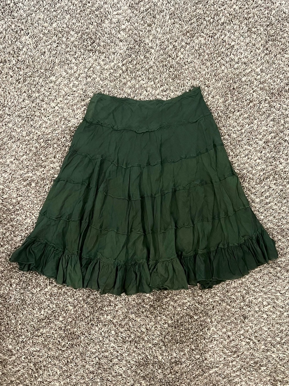 Y2K Wet Seal green ruffle tier midi skirt 2000’s boho fairy Cottagecore
